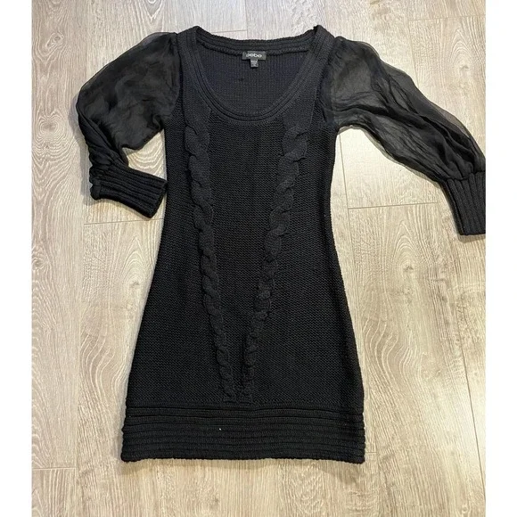 Bebe Dresses | Bebe Vintage Black Sweater Dress Xs Black | Color: Black | Size: Xs | Pm-92495023's Closet